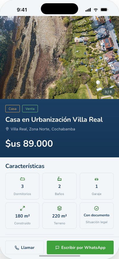 Detalle de una propiedad en la app GeoLotes