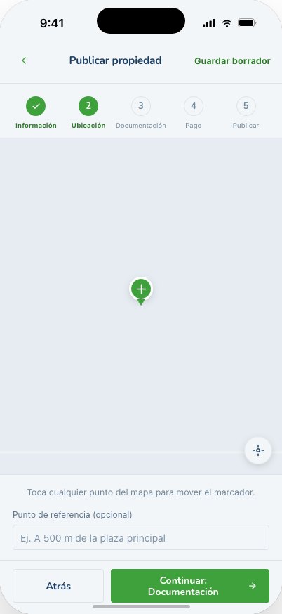 Ubicación en el mapa dentro de la app