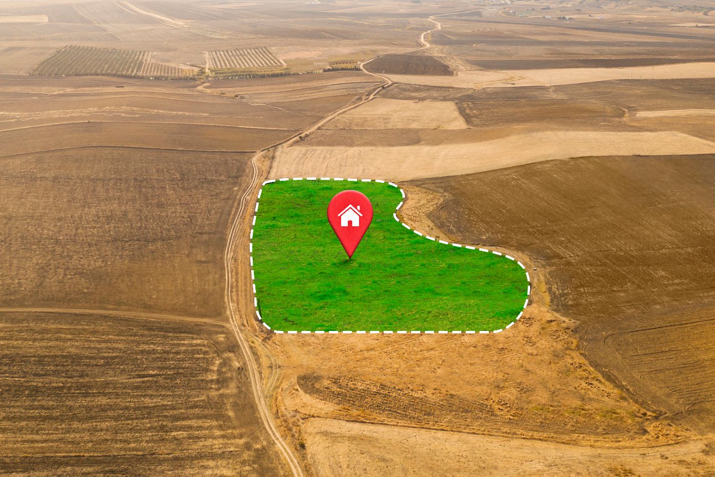 Lote georreferenciado sobre vista aérea en la app de GeoLotes